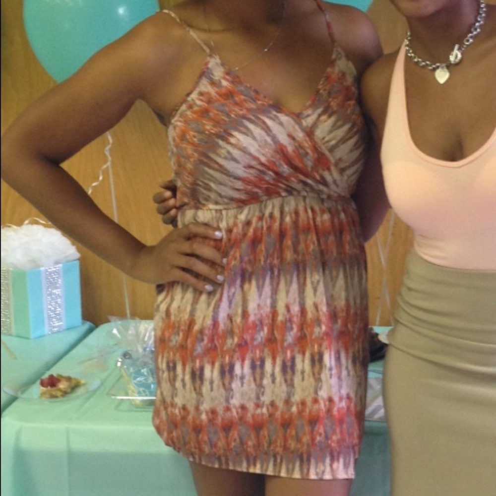 • multicolored earth tone dress •